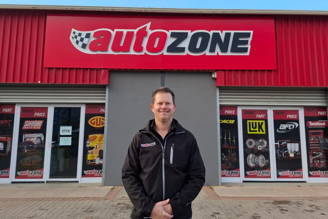 Gustave Baransky, owner of AutoZone Swellendam, outside the branch