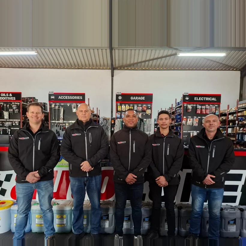 The AutoZone Swellendam team of five at the parts counter